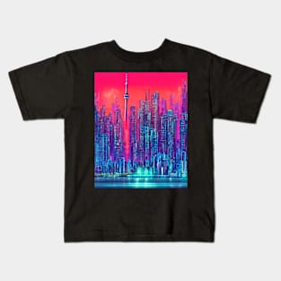 Cyberpunk CN Tower Kids T-Shirt